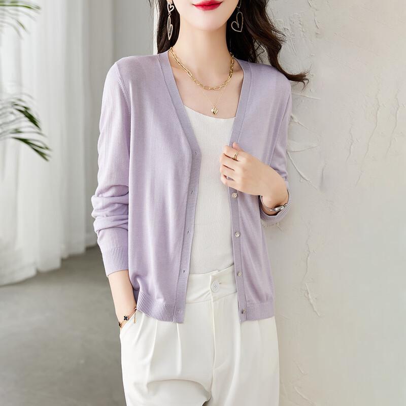 Srcr Women's Silk Blend V-Neck Knit Cardigan