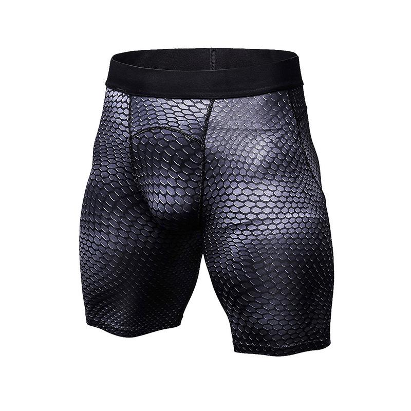Men's Quick-Dry Printed Sports Compression Shorts & Tights