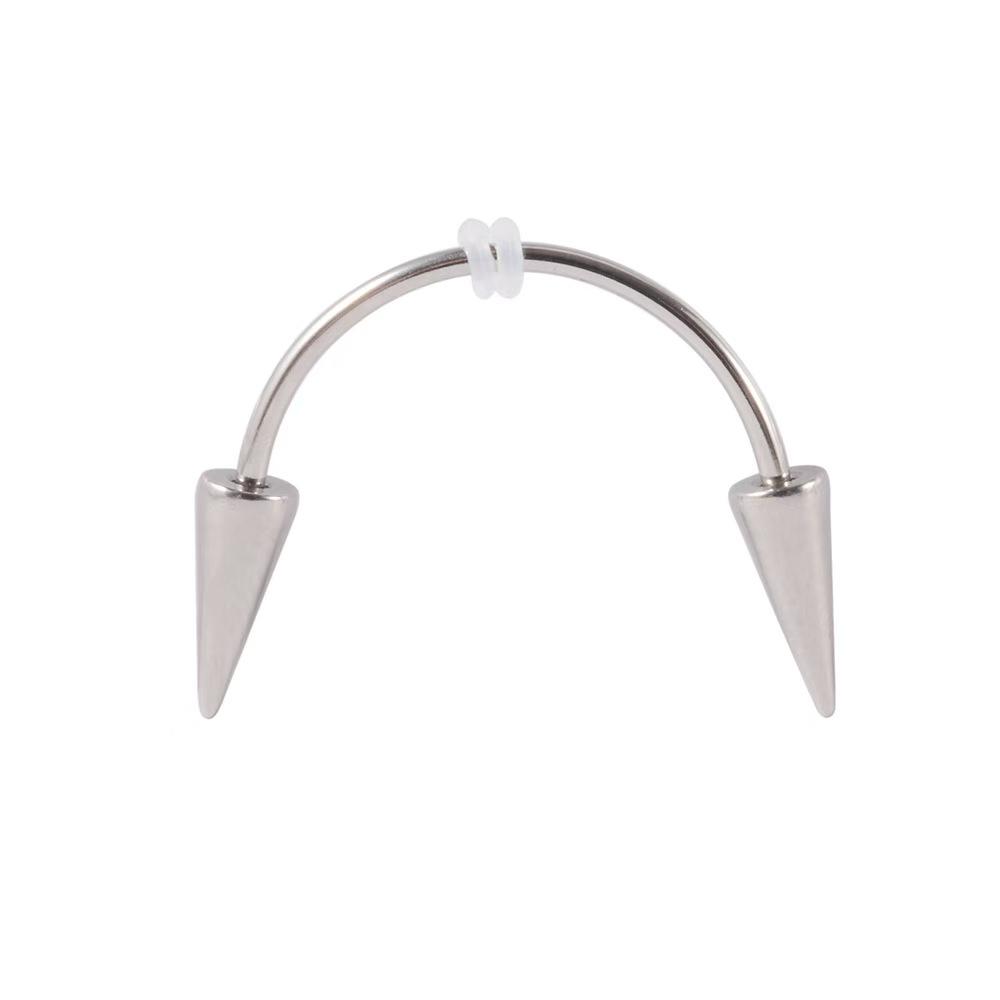 

1 шт. Титановая сталь С-образная штанга Клыки вампира Зуб Губы Пирсинг Панк Шипованный Лабрет Серьги для пирсинга хряща уха Циркон