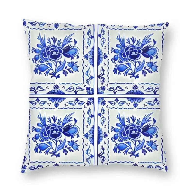 45x45cm Blaue Weide Chinesisches Blau-Weißes Porzellan Inspiriertes Kissenbezug Wohnzimmer Kissenbezug Quadratischer Kissenbezug Kissenhülle