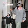 Large Size Women's Clothing Lazy Wind Loose Fake Two-piece Sweater Autumn and Winter New Korean Pullover Top 411840