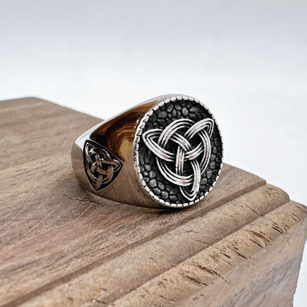 Vikings Style Unisex Ring 316L Stainless Steel Jewelry Punk Biker Knot Solid Ring