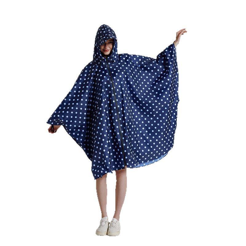 Adult cape raincoat men's and women's light and breathable waterproof zipper outdoor hiking universal poncho portable