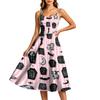 Women's Casual Sleeveless Halloween Print Dress for Holiday Parties and Everyday Wear