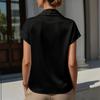 Damen Kurzarmblusen Satin Schalkragen Design Kurzarmblusen für Damen Lockerer Schnitt Damen Kurzarmoberteile für den täglichen Gebrauch
