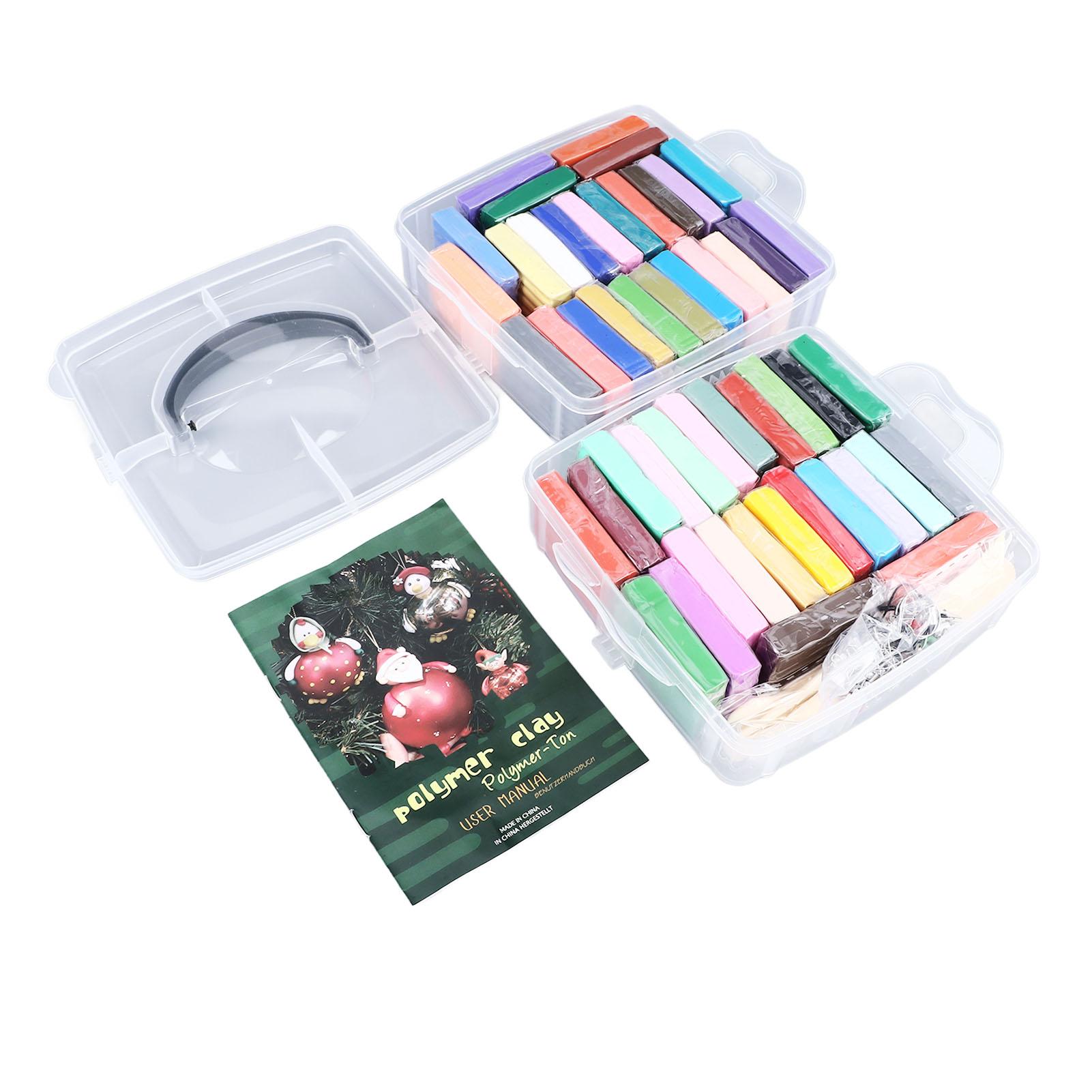 50 Colours Modelling Clay Set DIY Safe Eco Friendly Light Easy Mouldable Polymer Clay Set for Children Over 3 Years Old