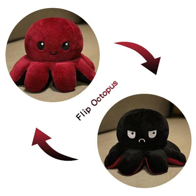 18-48cm Cute Double-Sided Plush Octopus Pillow Soft Stuffed Animal Doll Home Room Decor Gift for Kids