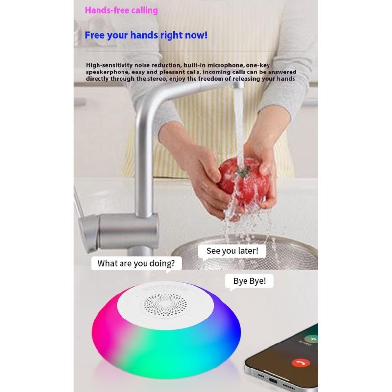 Floating Speaker for Pool Waterproof Portable Speaker Wireless Floating Stereo Speaker with Led Light Shower Speaker