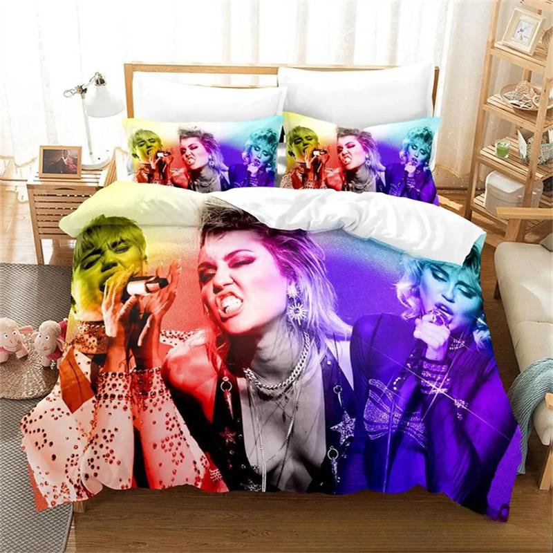 Fashion 3D Print Singer M-Miley Cyrus Bedding Set Boys Girls Twin Queen Size Duvet Cover Pillowcase Bed Kids Adult Duvet Cover