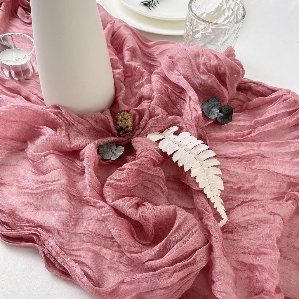 Bali Garn Krepp Tischläufer für Hochzeiten & Veranstaltungen - Plissierte Gaze Polyester Serviette