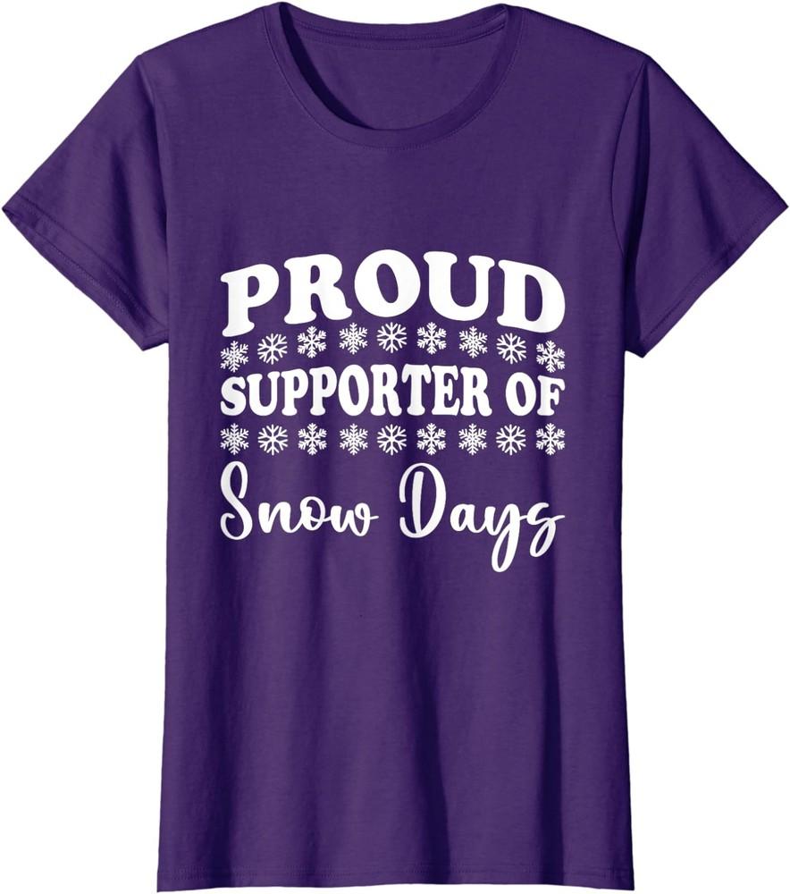 Гордый сторонник снежных дней Забавная рождественская женская футболка с круглым вырезом Унисекс футболка XXXL