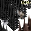 1/10x Bird Deterrent Spikes for Squirrel Cat Raccoon Animal Keep Birds Away 3 Rows Outdoor Fence Wall Plastic Spikes Supplies