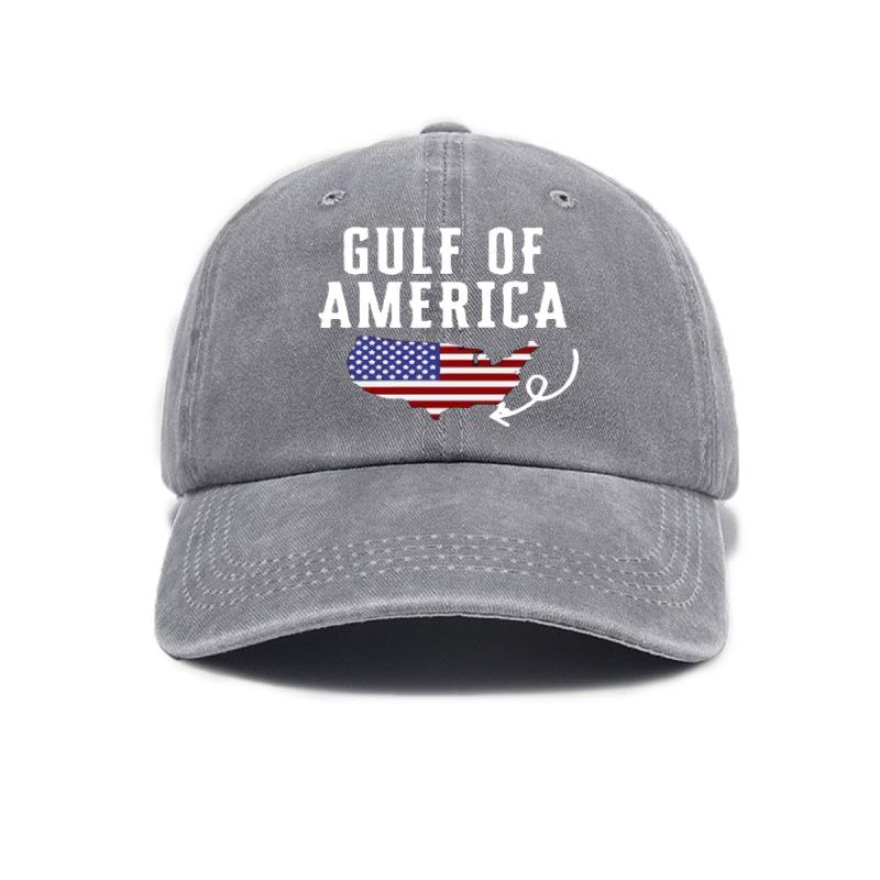 Old Style Letter Print American Washed Trendy Soft Top Baseball Cap Unisex Hat серый