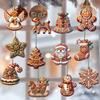 Hölzerne Weihnachtsdekorationen Nostalgische Lebkuchen-Motiv-Anhänger Weihnachtskugel-Anhänger Lebkuchen-Inspiriert Für Geschenk Zuhause