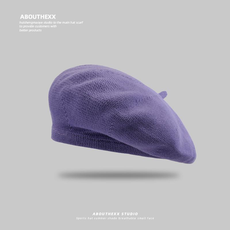Beret Hat Women Japanese British Versatile Painter Hat Literary Retro Octagonal Hat Solid Color Simple Casual Bere Hat