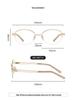 FAK Pure Titanium Semi-Rimless Cat-Eye Eyeglass Frame 55 - Old Money Style, High Intellectual Gold Wire Design 98713