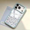 Floral Pattern Transparent Phone Case for Apple iPhone 13/14/15/16/17 Promax - Full Coverage for Females