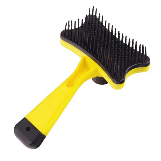 Self-cleaning Dog Grooming Brush, Pet Detangling Brush with Anti-Slip Handle, Pet Shedding Comb for Long Short Haired Cats Dogs Loose Fur Removal
