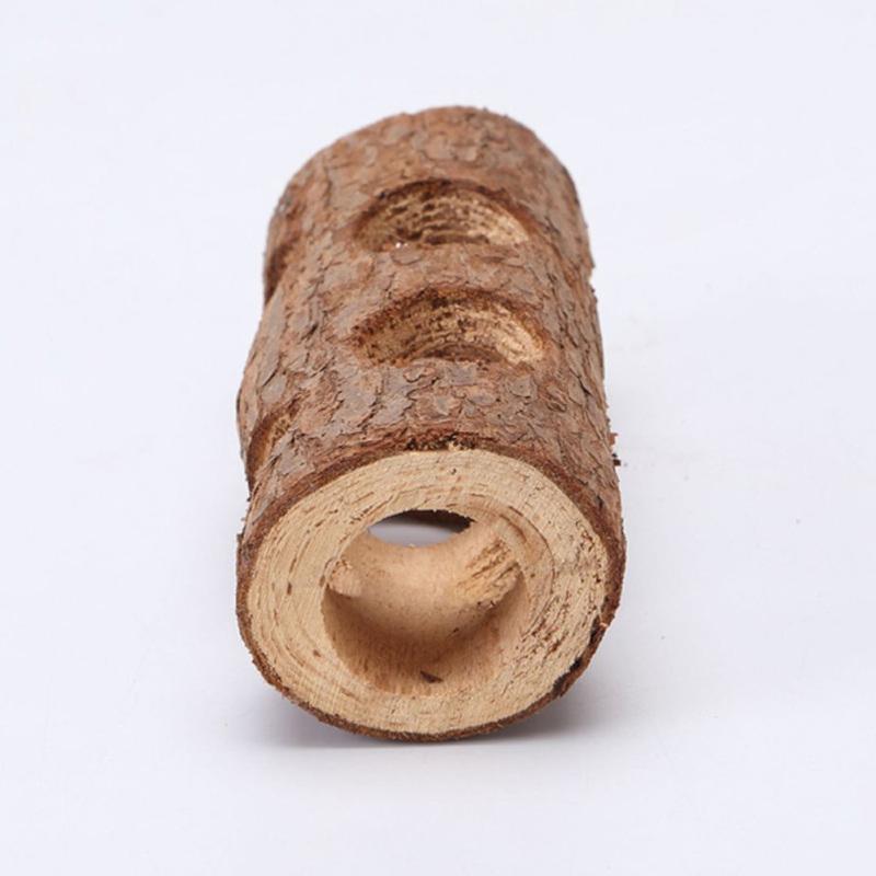 Parrot Bird Standing Stick Hamster Wooden Tunnel Tree Tube Rabbit Bite Toy Pet Perch Rod