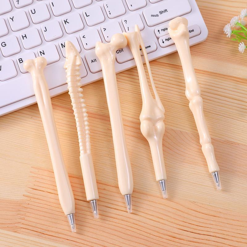 5-Pack Bone-Shaped Ballpoint Pens - Funny Realistic Stationery Gift