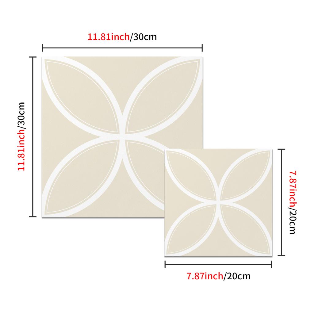 25Style 10Pcs Mandala Tile Stickers, Thick Matte Finish Waterproof Self-Adhesive Floor Wall Decor for Kitchen Home