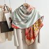 Autumn And Winter Warm Silk Wool Big Scarf For Women'S High End Double Sided Double Color Silk Wool Scarf Fashion Shawl