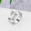 Voguish Fashionable Personalized Rings Classic Stainless Steel Adjustable Jewelry Custom 2 Names Engraved Basic Simple Women Promise Finger Ring