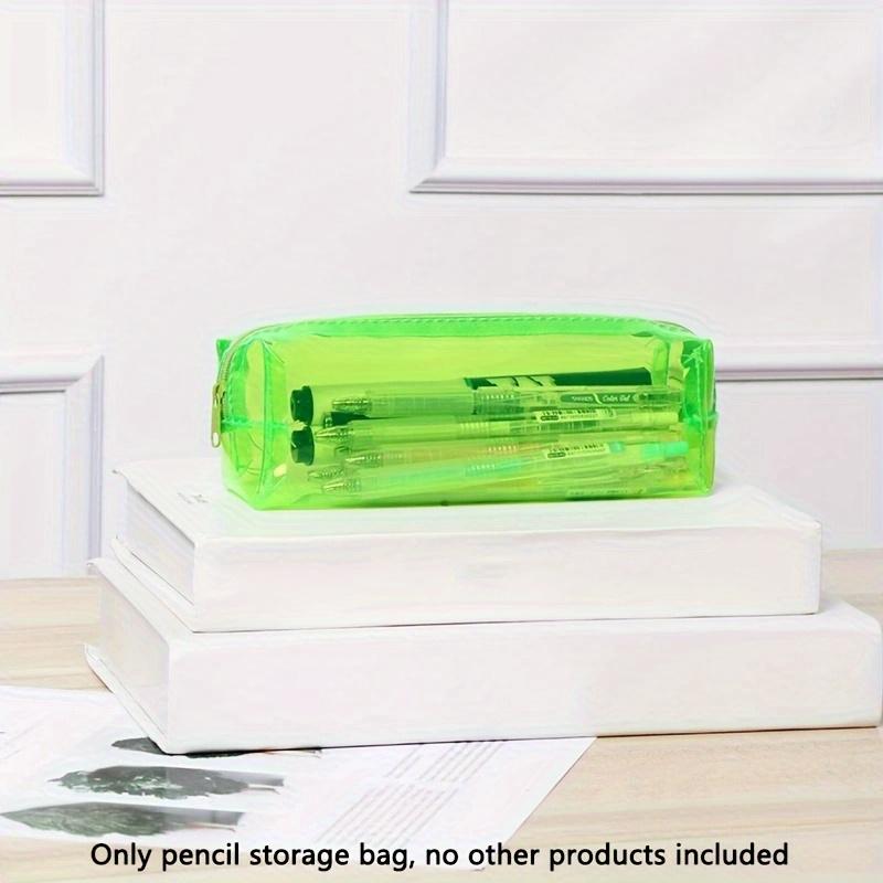 

17,5*5*5 см, 1 шт., несколько цветов, прозрачная, портативная, хорошего качества, сумка для хранения канцелярских принадлежностей, вместительный пенал для принадлежностей для школьников. зелёный