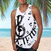 Mens Fashion Hawaiian Beach Sports Tank Top Men Gym Print Vest
