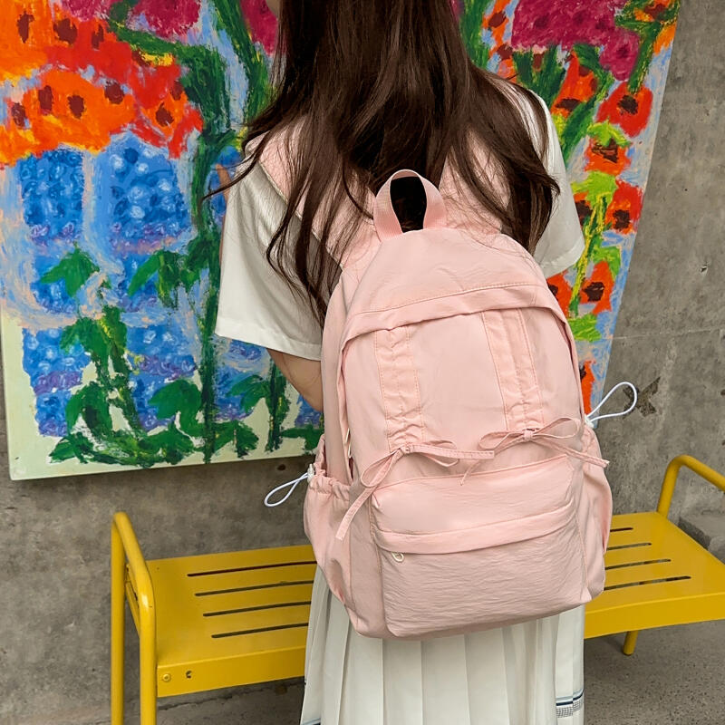 Large Capacity Student Schoolbag Women's Bow Backpack College Backpack