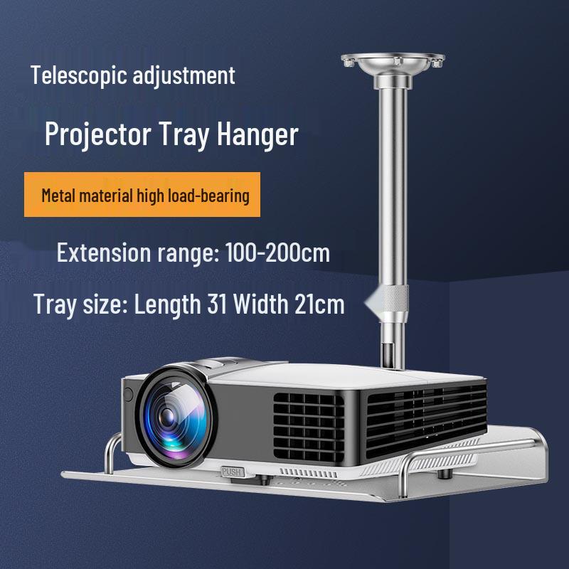 Versatile Projector Ceiling Mount and Wall Bracket with Retractable Lift and Shelf