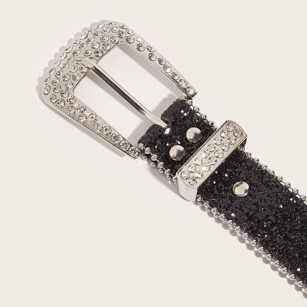 Y2K Rhinestone Belts Zinc Zinc Alloy Waistband Simple Blingbling Belt  Women