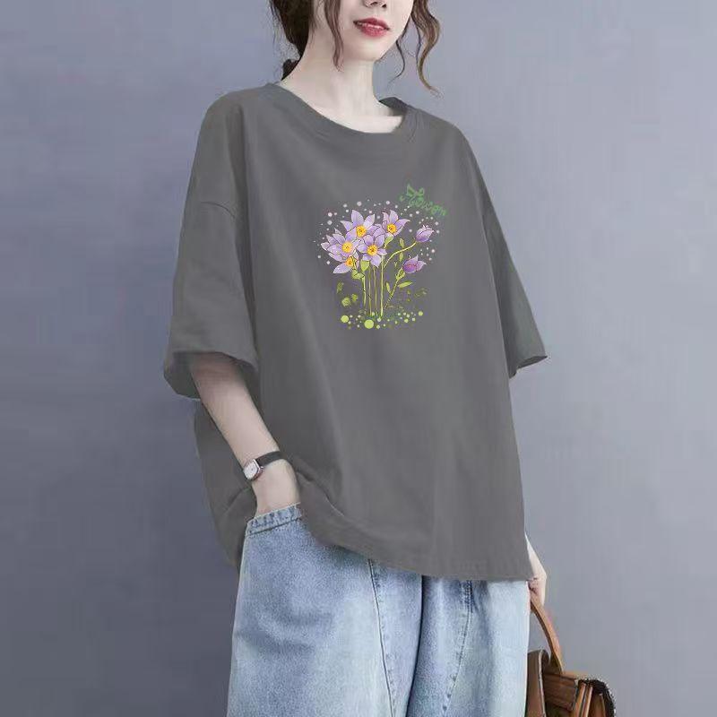 

Летняя женская хлопковая футболка с короткими рукавами, женские свободные топы 3XL