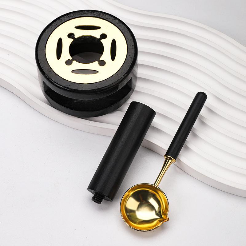 3PCS/Pack Wax Sealing Kit Melting Furnace Tool Wax Seal Warmer, Wax Seal Stamp Set with Wax Melting Spoon for Melting Wax Seal