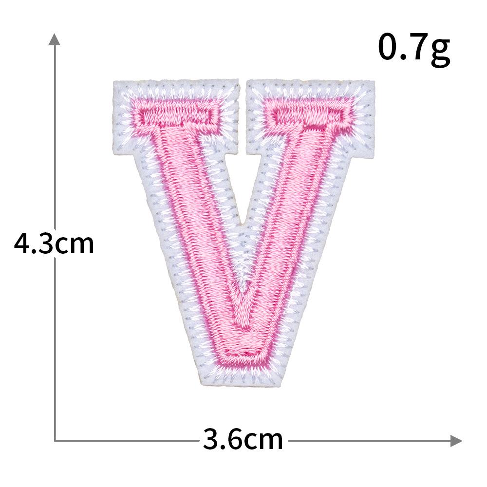 Exquisite Pink Embroidered Alphabet Patch for Jackets & DIY Decor