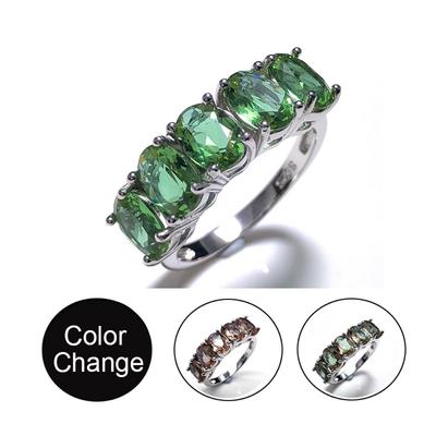Diaspore Oval 5*7mm Gemstone Rings 925 Sterling Sliver Created Color Change Gemstone Fine Jewelry for Women Daily Wear Nice Gift
