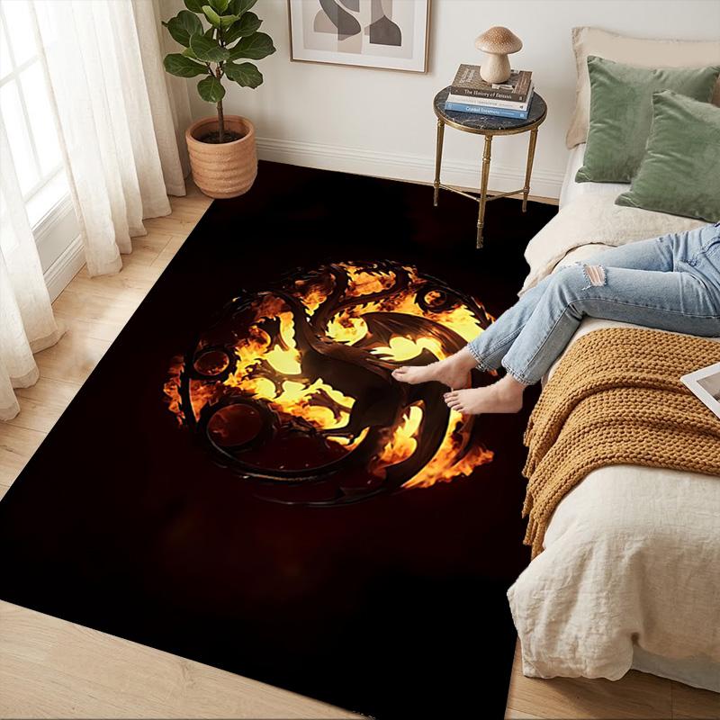 Fire Dragon Living Room Non-Slip Area Rug Soft Carpet for Bedroom Game Playroom Sofa Office Home Decor Doormat Christmas Gift C9211366