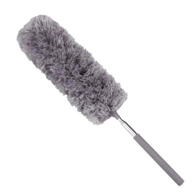 Retractable Duster Stainless Steel Long Handle Dusting Brush Car Household Cleaning Tools Microfiber Dust Chicken Feather