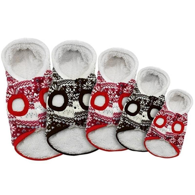Winter Warm Pet Dog Coat Clothes Snowflake Print Christmas Hoodie Sweater For Small Medium Dogs