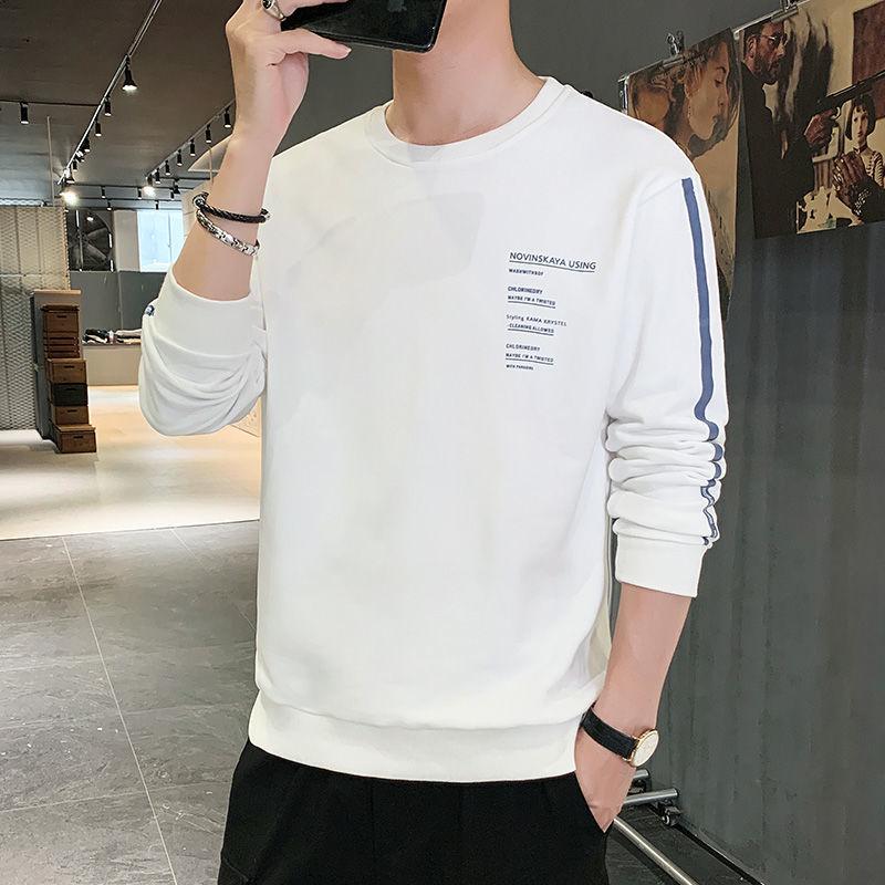 Men's Trendy Loose Fit Sweatshirt - Long-Sleeve Korean Style for Autumn and Spring with Youthful Print.