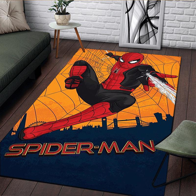 1pc Spider-Man Pattern Area Rug Soft Flannel Floor Mat for Living Room,Office,Bedroom and Carpet,Sofa Coffee Table Floor Mat