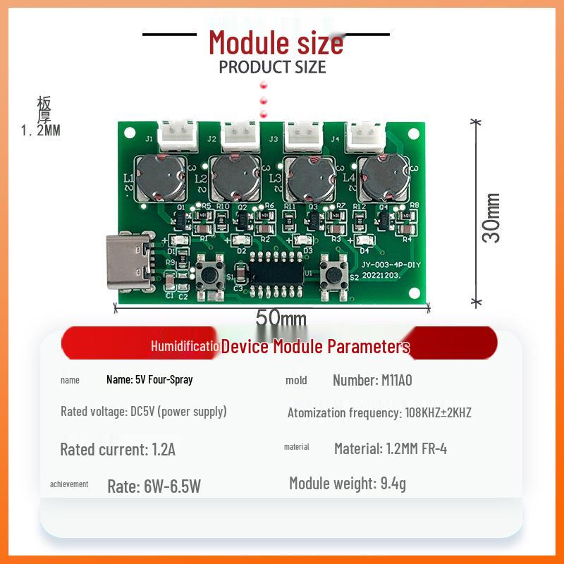 Four-Spray Humidifier Control & Atomizer Driver Module