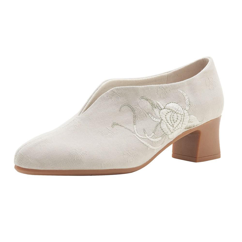 Lvtixin Women's Retro Embroidered Chunky Heel Shoes for Hanfu