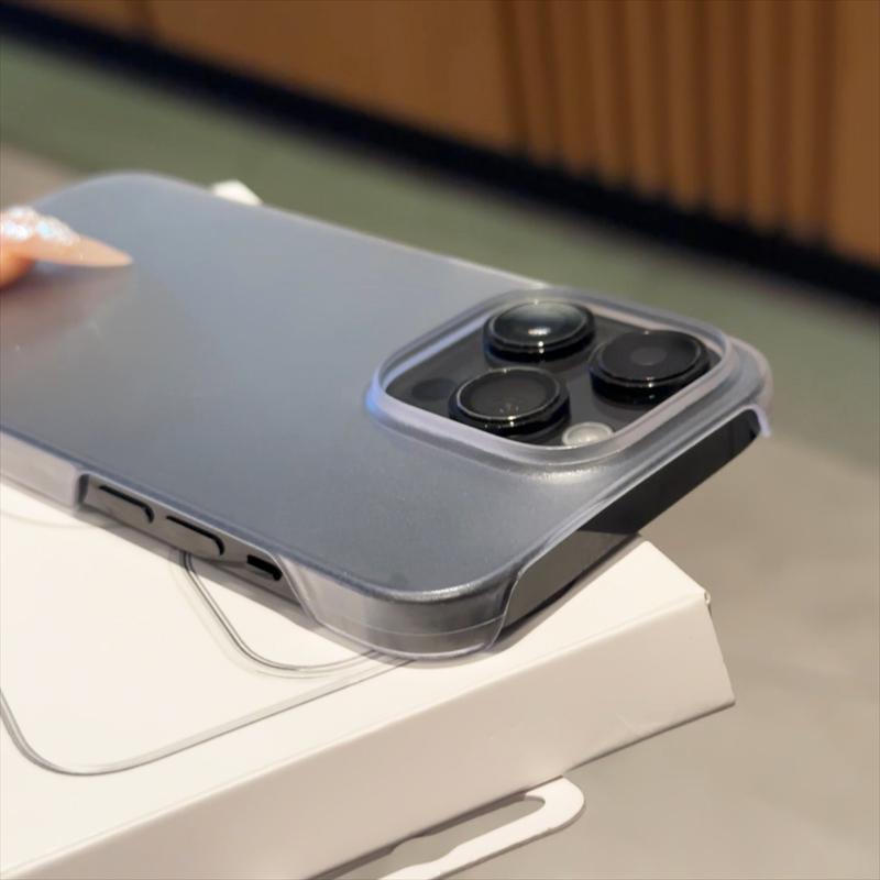 PC Half Pack Case For iPhone 16 15 14 13 Pro Max Plus Mini Half-Wrapped Matte Clear Back Cover Shockproof Frosted Colorful Shell