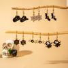 Hot Sale Halloween Stud Earrings Combination Cartoon Funny Pumpkin Head Ghost Bat Element Stud Earrings Set