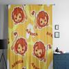 Lion Cute Cartoon Tulle Sheer Window Curtains For Living Room The Bedroom Modern Chiffon Voile Organza Curtains Decor Drapes