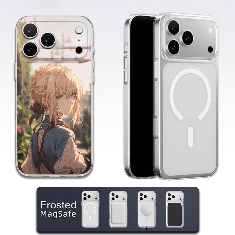 

V-Violet Evergarden Novel Phone Case For iPhone 17,16,15,14,13,12,11,Pro,Max,Plus,E,Air,Mini Magsafe Transparent iPhone12