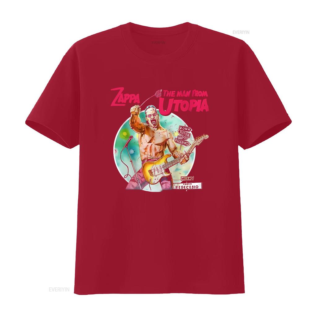 The Man from Utopia Frank Zappa Retro Rock Guitar T Shirt Vintage Design with City Names Perfect for Music Lovers vintage