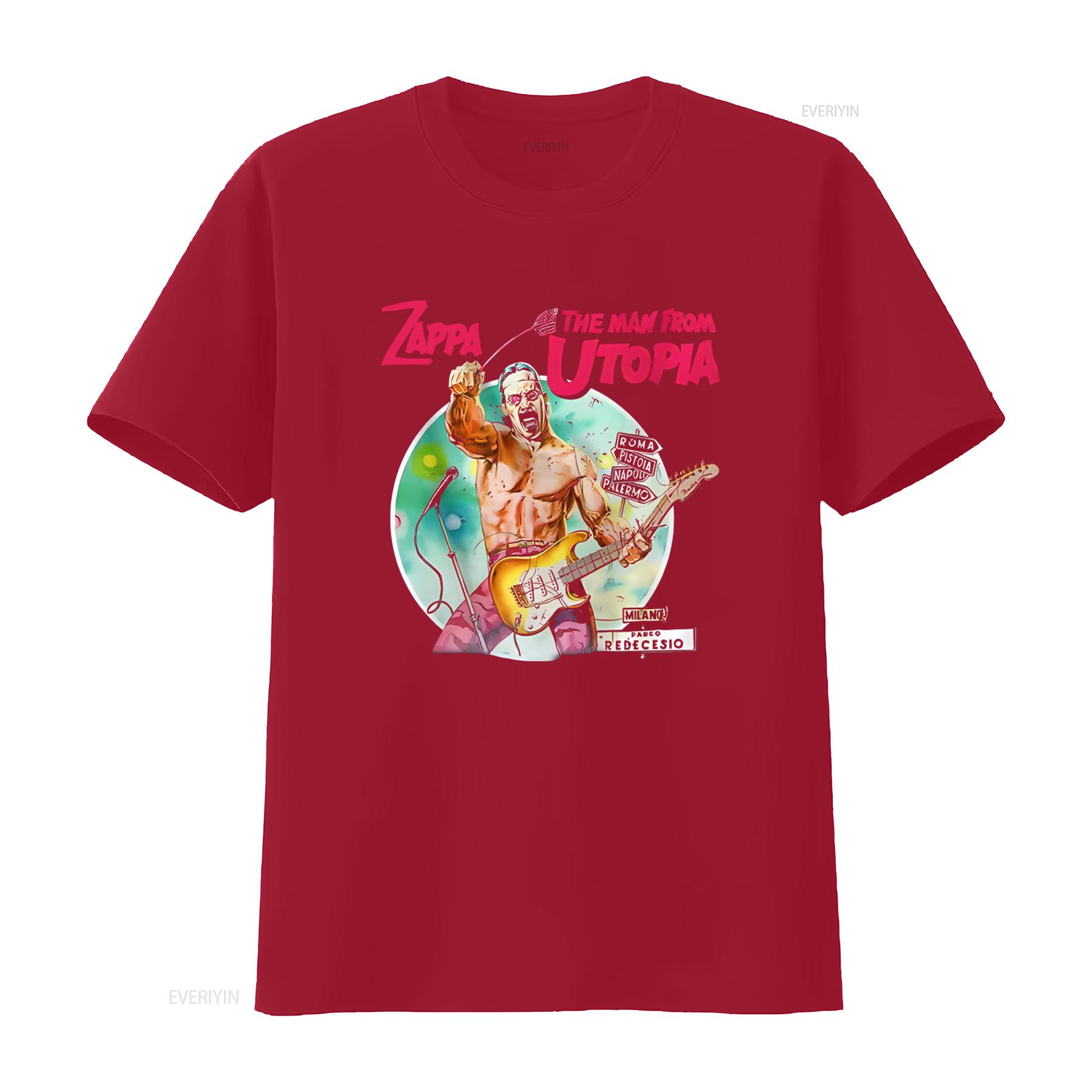 

The Man from Utopia Frank Zappa Retro Rock Guitar T Shirt Vintage Design with City Names Perfect for Music Lovers vintage S