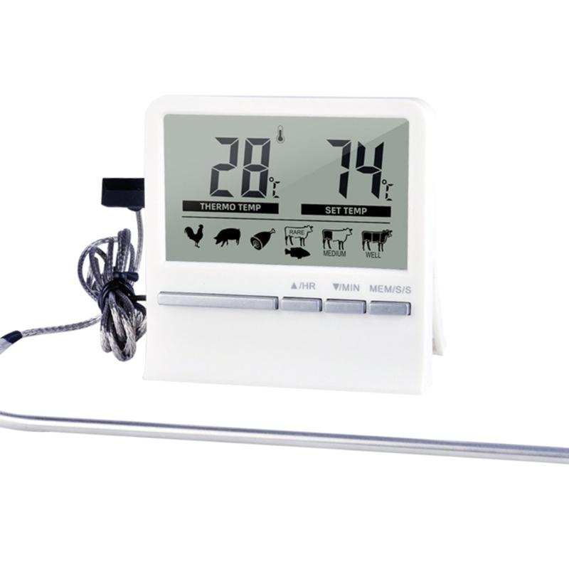 Meat Thermometer, with Long Probes, Digital Meat Thermometer KitchenTimer, GrillThermometer, Food Meat Thermometer